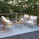 Cesicia 4-Piece Metal Boho Rope Patio Conversation Set with Acacia Wood Table and Beige Cushions N707Out1