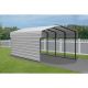 Arrow 10 ft. W x 20 ft. D x 7 ft. H Eggshell Galvanized Steel Carport with 1-sided Enclosure CPH102007ECL1