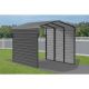 Arrow 10 ft. W x 15 ft. D x 9 ft. H Charcoal Galvanized Steel Carport with 2-sided Enclosure CPHC101509ECL2