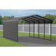 Arrow 12 ft. W x 20 ft. D x 7 ft. H Charcoal Galvanized Steel Carport with 1-sided Enclosure CPHC122007ECL1