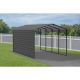 Arrow 12 ft. W x 20 ft. D x 9 ft. H Charcoal Galvanized Steel Carport with 1-sided Enclosure CPHC122009ECL1