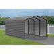 Arrow 10 ft. W x 20 ft. D x 7 ft. H Charcoal Galvanized Steel Carport with 2-sided Enclosure CPHC102007ECL2