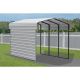 Arrow 10 ft. W x 15 ft. D x 9 ft. H Eggshell Galvanized Steel Carport with 1-sided Enclosure CPH101509ECL1