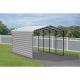 Arrow 12 ft. W x 20 ft. D x 9 ft. H Eggshell Galvanized Steel Carport with 1-sided Enclosure CPH122009ECL1