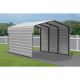 Arrow 10 ft. W x 15 ft. D x 7 ft. H Eggshell Galvanized Steel Carport with 2-sided Enclosure CPH101507ECL2