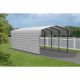 Arrow 10 ft. W x 24 ft. D x 7 ft. H Eggshell Galvanized Steel Carport with 1-sided Enclosure CPH102407ECL1