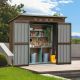 domi outdoor living 6 ft. W x 4 ft. D Metal Shed with Lockable Doors and Air Vents (23.7 sq. ft.) LGCF1601-Br-D