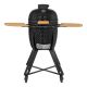 Kalamera 18 in. Kamado Ceramic Charcoal Grill in Black KOG-18B
