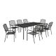 Clihome 9-Piece Patio Steel Mesh Outdoor Dining Set in Black CL-07SL8C1TBL