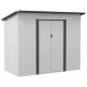 Outsunny 4 ft. W x 8 ft. D White Metal Lean to Garden Shed with Locking Doors (32 sq. ft.) 845-428V03WT
