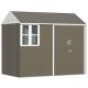 Outsunny 6 ft. W x 8 ft. D Gray Metal Storage Shed with Dual Locking Doors (47 sq. ft.) 845-331V01GY