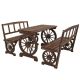 Outsunny 3-Piece Pine Wood Outdoor Dining Set 84G-321V00TN
