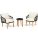 Gymax 3-Piece Patio Chair Set Wicker Chair and Side Table Set with Soft Cushions and Tempered Glass Tabletop GYM12717