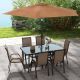 Outsunny 7-Piece with an Umbrella Light Mixed Brown Outdoor Dining Set 84B-921V00LN