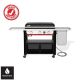 Weber Slate Griddle 3-Burner Natural Gas 30 in. Flat Top Grill in Black with Extendable Side Table 1500420