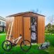 Boosicavelly 6 ft. W x 6 ft. D Wood Grain Metal Storage Shed with Floor Frame (36 sq. ft.) BOWWCSTG12YBR