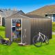 Boosicavelly 8 ft. x 10 ft. Outdoor Metal Storage Shed 80 sq. ft. in Grey BOWWCSTG18GR