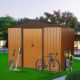 Boosicavelly 10 ft. x 8 ft. Outdoor Metal Storage Shed 80 sq. ft. in Coffee with Metal Floor Base BOWWCSTG19CF