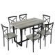 Unbranded Black 7-Piece Acacia Wood Outdoor Dining Sets with 6 Textilene Dining Chairs and Rectangular Dining Table CH-1