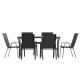 Unbranded Black 7-Piece Metal Rectangle Outdoor Dining Set CGA-TLH-533808-BL-HD