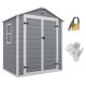 Outsunny 6 ft. W x 4.5 ft. D Plastic Shed with Double Door (27 sq. ft.) 845-953V00GY