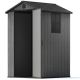 Patiowell 4 ft. W x 4 ft. D Plastic Outdoor Storage Shed with Floor, Resin Outside Tool Shed with Window, Gray(15.1 sq. ft.) PAPS0421DGY