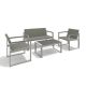 Unbranded 4-Piece Aluminum Patio Conversation Set with Gray Cushion, Outdoor Rattan Modern Sofa Seating Group For Patio Garden ML-W2298S00021