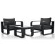 Unbranded All Weather 3-Piece Aluminum Patio Conversation Set, 2 Outdoor Chairs with Coffee Table and Gray Cushions FG-AAE03