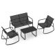 ANGELES HOME 4-Piece Metal Rocking Patio Conversation Set with Glass-Top Table 11NP8CK539DK