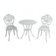 Mondawe 3-Piece White Cast Aluminum Cast Aluminum Outdoor Patio Bistro Set with Round Standard Height Table and 2-Armless Chairs MO6026CT-WH