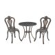 Mondawe 3-Piece Antique Bronze Cast Aluminum Round Standard Height Table Outdoor Patio Bistro Set with 2-Armless Chairs MO6027CT-BR