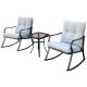 Boosicavelly 3--Piece Outdoor Patio Rocker Set Chair and Teapoy with Off White Cushion BOWSPCS01OWH
