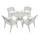 Mondawe 5-Piece White Cast Aluminum Outdoor Patio Dining Set with 31 in. Round Table and 2-Dining Chairs MO6022CT-WH