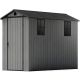Patiowell 4 ft. W x 8 ft. D Plastic Outdoor Storage Shed with Floor, Resin Outside Tool Shed with Windows 30.2 sq. ft. PAPS0436DGY
