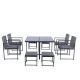 Unbranded 9 Piece Wicker Outdoor Bistro Patio Dining Table Space Saving Set with Glass Top Gray Wicker + Dark Gray Cushion MM-W329S00041