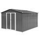 Huluwat 10 ft. W x 12 ft. D Gray Outdoor Metal Shed with Double Lockable Door and Vents (120 sq. ft.) S-S00020