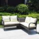 AUTMOON 3-Piece Patio Outdoor Furniture Sofa Set with Storage Box, Brown W209S00018