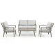 EGEIROSLIFE EliteCast 4-Piece Aluminum Patio Conversation Set with Gray Cushions SF4-GG-D1-HD4