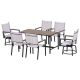 Unbranded 7-Piece Metal Outdoor Dining Set with 2-Swivel Chairs, Weather Resistance, Wood Plastic Component, Al Fresco Dining Set ML-W427S00070