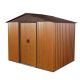 Sudzendf 7.7 ft. W x 5.7 ft. D Outdoor Coffee Brown Metal Storage Shed with Floor Base (43.89 sq. ft.) 3125W0014