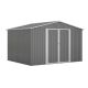 Sudzendf 10 ft. W x 8 ft. Gray Metal Outdoor Storage Shed with Foundation and Lockable Doors (80 sq. ft.) 3127W0031