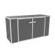 ABSCO Utility 7.5 ft. W x 2.5 ft. D Garbage Can Metal Storage Shed in Woodland Gray with SNAPTiTE Assembly System (19 sq. ft.) AB1050