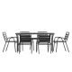 TAYLOR + LOGAN Black 7-Piece Aluminum Rectangle Outdoor Dining Set PA-533813-TAYLH
