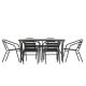 TAYLOR + LOGAN Black 7-Piece Aluminum Rectangle Outdoor Dining Set PA-533814-TAYLH