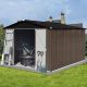 Unbranded Brown 10 ft. W x 8 ft. D Outdoor Metal Shed Type with 2 Vents Lockable for Garden Backyaed Coverage Area 80 sq. ft. JX-W1350S00021