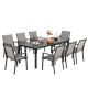 MEOOEM 9-Piece Patio Dining Set, 8 Textilene Metal Outdoor Chairs and 78.8 in. Metal Expandable Table MEOGFC11T+10-N
