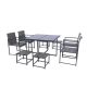Unbranded 9 Piece Wicker Outdoor Dining Set with Square Table, Space Saving Rattan Chairs and Dark Gray Cushions ST-0041GR