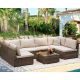 Runesay Modern 7-Piece Wicker Patio Conversation Sectional Set with Beige Cushions NARUTO