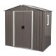 Unbranded 6 ft. W x 5 ft. D Outdoor Metal Storage Shed with Double Door, Window and Vents, for Tools Storage Gray (30 sq. ft.) BN493