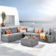 weaxty W Daffodil D Gray 7-Piece Wicker Patio Conversation Sofa Set withDark Gray Cushions HOP200-7